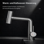Flexibler Wasserhahn mit LED-Temperaturanzeige und 5 Strahlmodi – moderne Küchen- und Badarmatur