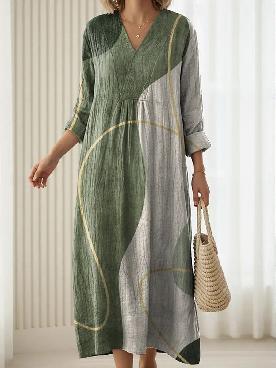 Damen Freizeitkleid mit Taschen | Komfortables Alltagskleid locker sitzend | Atmungsaktives Kleid für jeden Tag