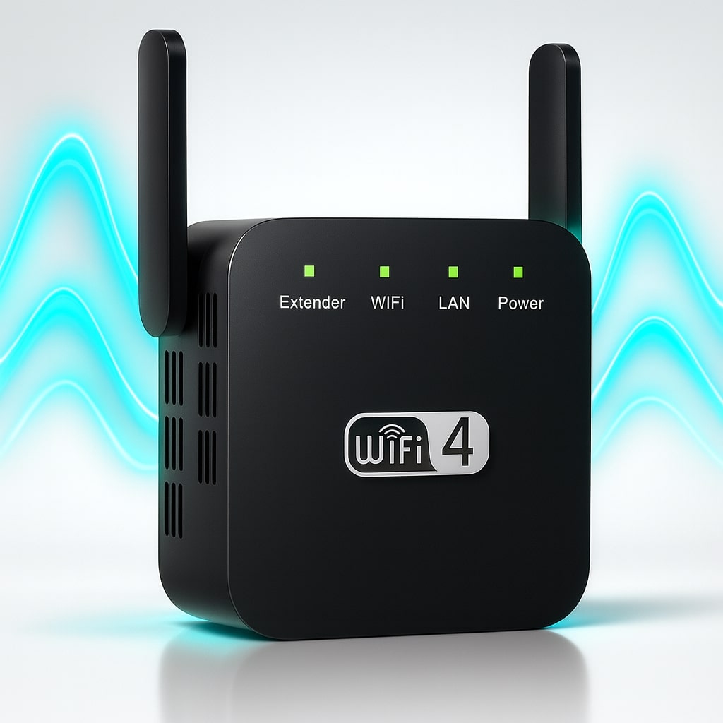 Wi-Fi Extender (Repeater) with Strong Signal Boost for Stable Internet Throughout Your Home