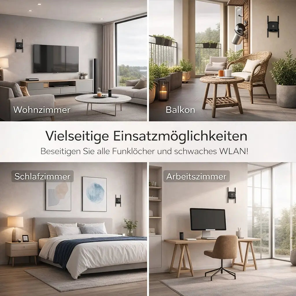 WLAN Verstärker (Repeater) mit starker Signalverstärkung für stabiles Internet im ganzen Zuhause