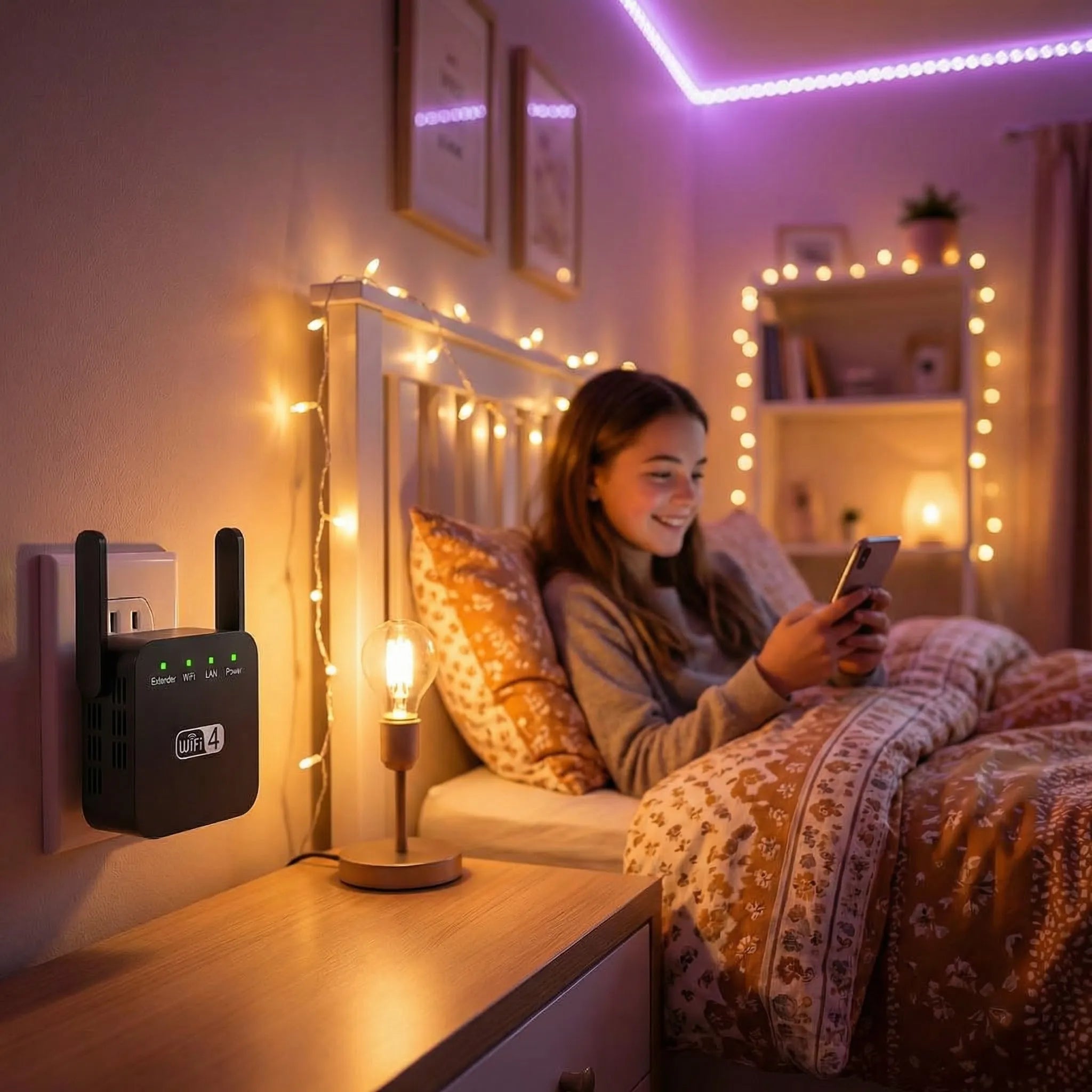 WLAN Verstärker (Repeater) mit starker Signalverstärkung für stabiles Internet im ganzen Zuhause