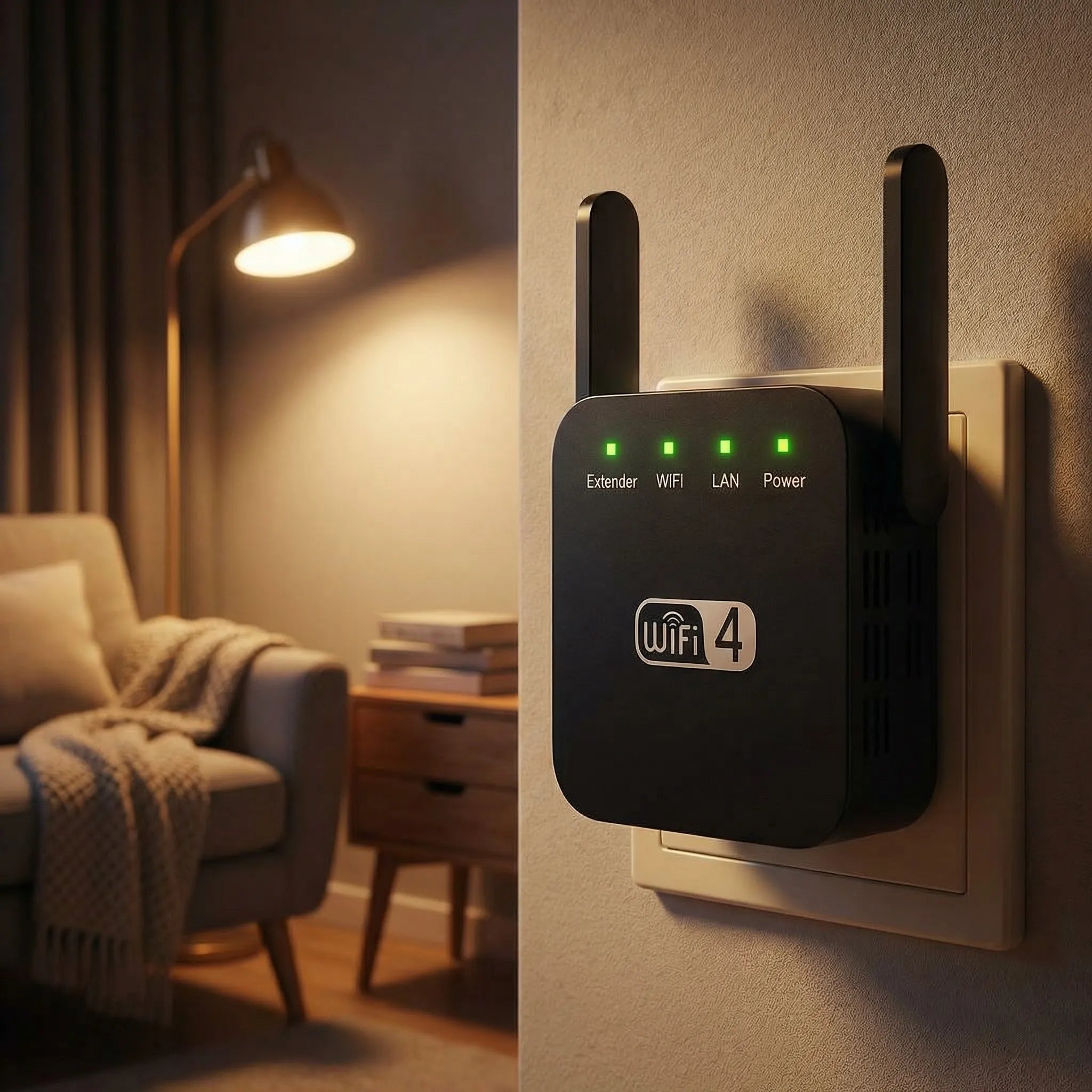 WLAN Verstärker (Repeater) mit starker Signalverstärkung für stabiles Internet im ganzen Zuhause