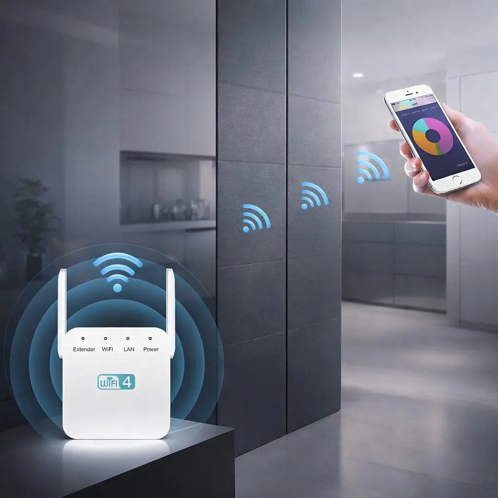 WLAN Verstärker (Repeater) mit starker Signalverstärkung für stabiles Internet im ganzen Zuhause