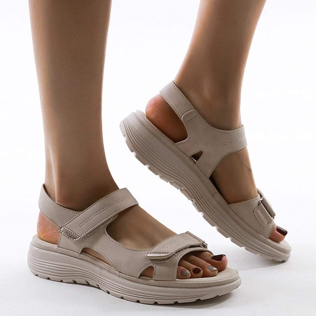 Orthopedic sandals for women with adjustable straps and support