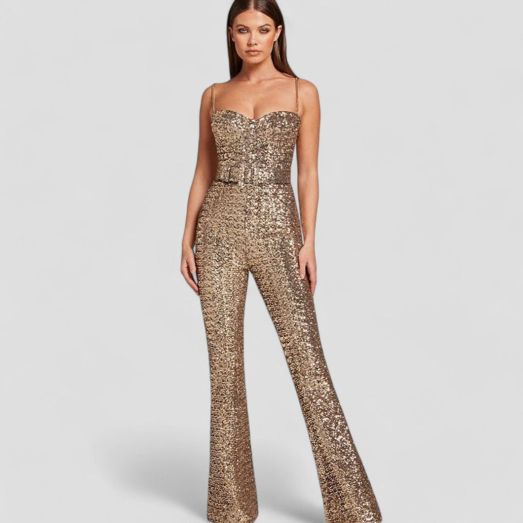 Pailletten-Jumpsuit für Damen | Schimmerndes Party-Outfit für besondere Anlässe
