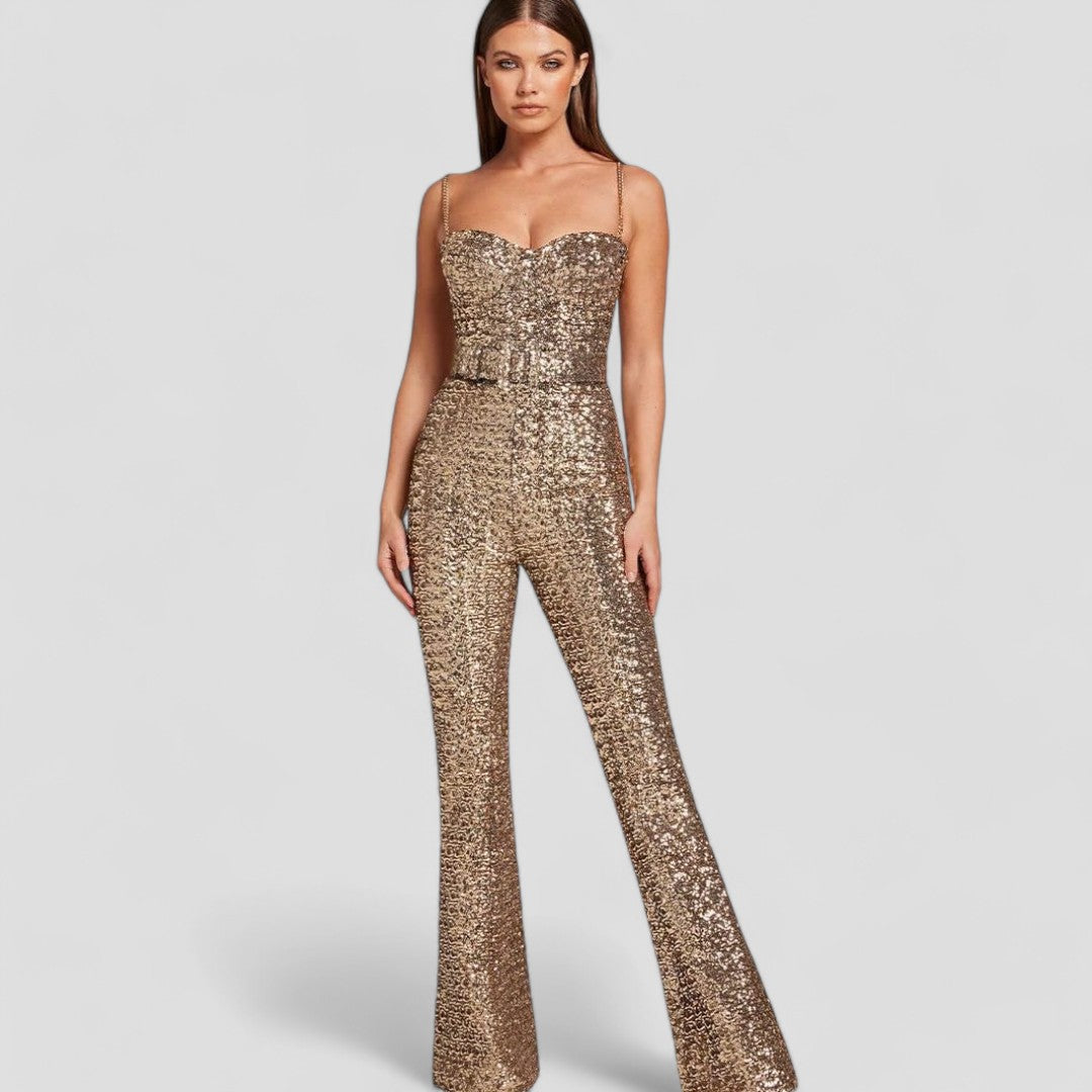Pailletten-Jumpsuit für Damen | Schimmerndes Party-Outfit für besondere Anlässe